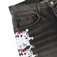 SP5DER BLACK WEBSTONE DENIM SHORTS