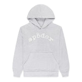 SP5DER GREY RHINESTONE VVS HOODIE