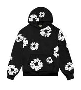 DENIM TEARS BLACK/WHITE COTTON WREATH HOODIE