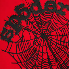 SP5DER RED OG WEB STUDDED ZIP UP HOODIE