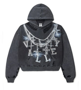 VALE FOREVER BIG CHAIN RHINESTONE HOODIE
