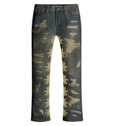 LOST SHDWS DSTROY DIRTY DENIM PANTS BONE