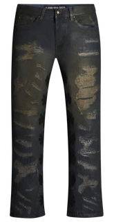 LOST SHDWS MUD WAXED DSTROY DENIM JEANS