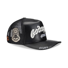 GODSPEED FOREVER BLACK LEATHER TRUCKER HAT