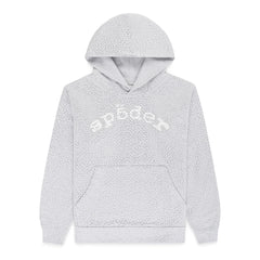 SP5DER GREY RHINESTONE VVS HOODIE