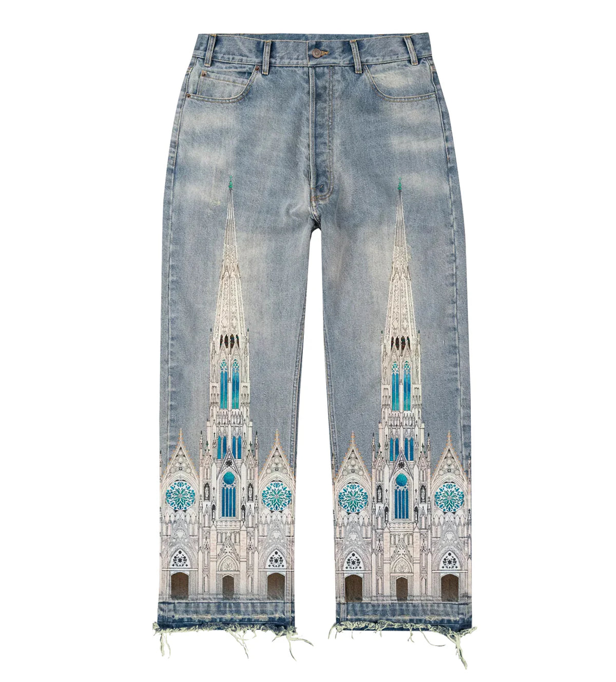 BRAVEST STUDIOS CATHEDRAL DENIM PANTS BLUE