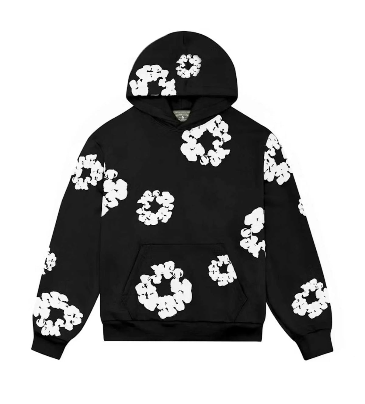 DENIM TEARS BLACK/WHITE COTTON WREATH HOODIE