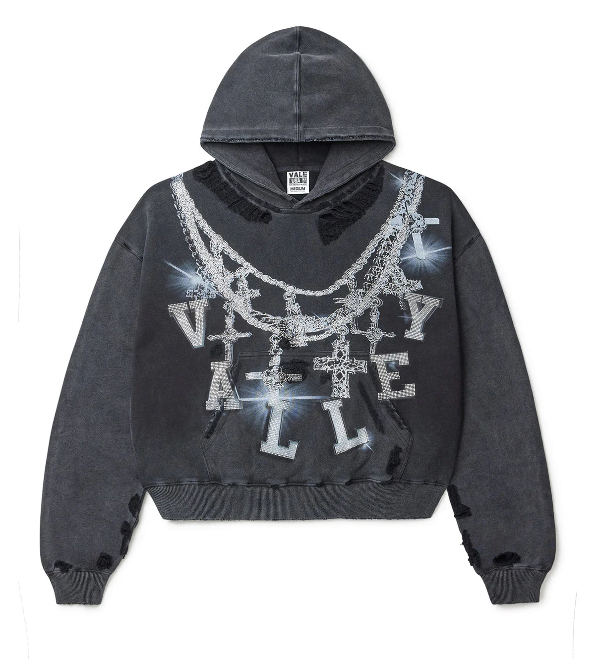 VALE FOREVER BIG CHAIN RHINESTONE HOODIE