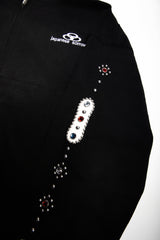 JAPANESE SORROWS EMBELLISHED ZIP UP HOODIE