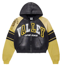 VALE FORVER LETHAL ZIP HOODIE BLACK/YELLOW