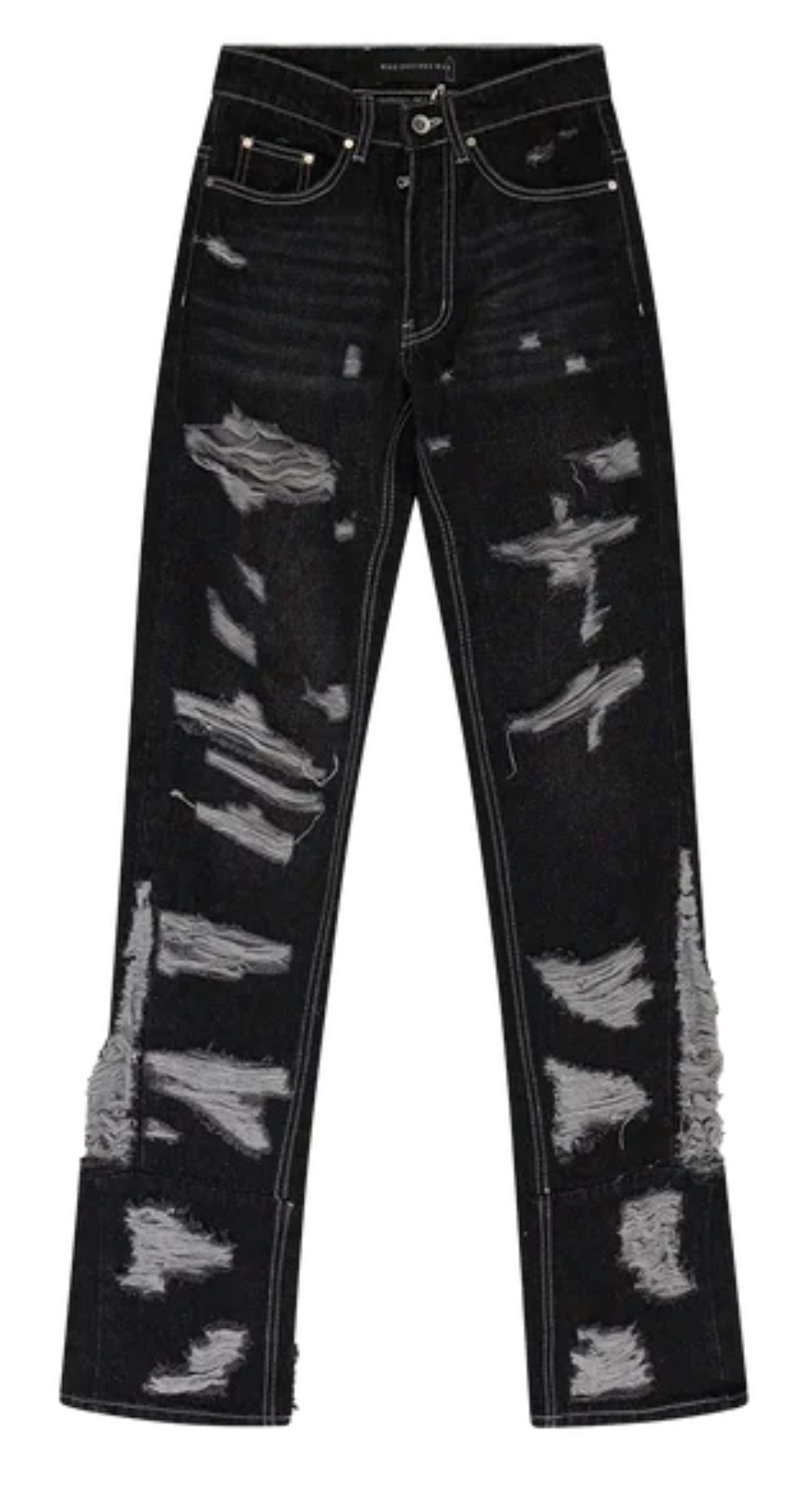 WHO DECIDES WAR GNARLY STRAIGHT RIPPED JEANS