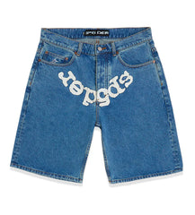 SP5DER OG LOGO DENIM SHORTS BLUE